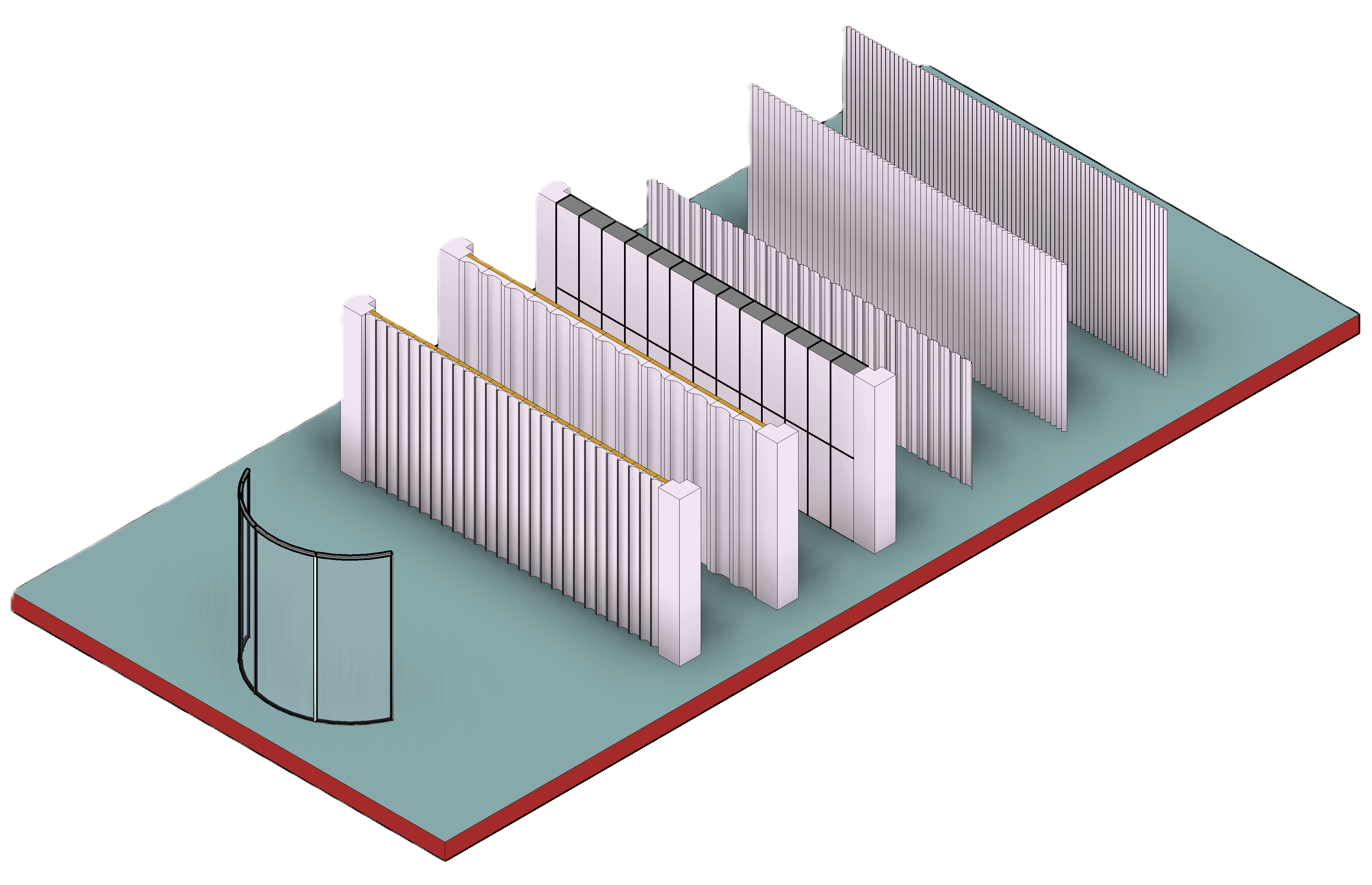 Curtain wall + partition family library